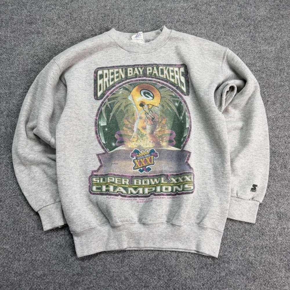 Vtg 1997 starter Green Bay packers Super Bowl crewneck size youth 18-20‎